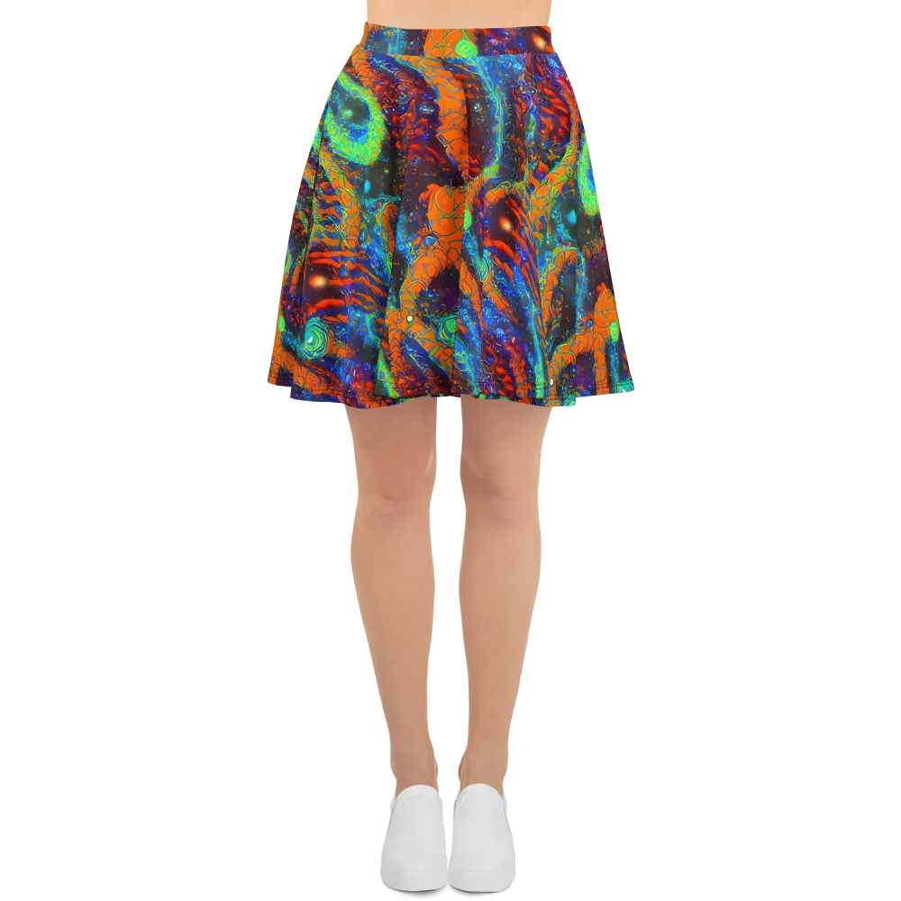 Flame Galaxy on Skater Skirt — Front