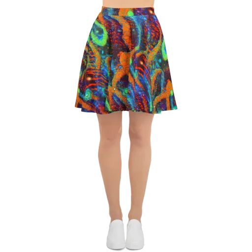 Flame Galaxy on a Skater Skirt
