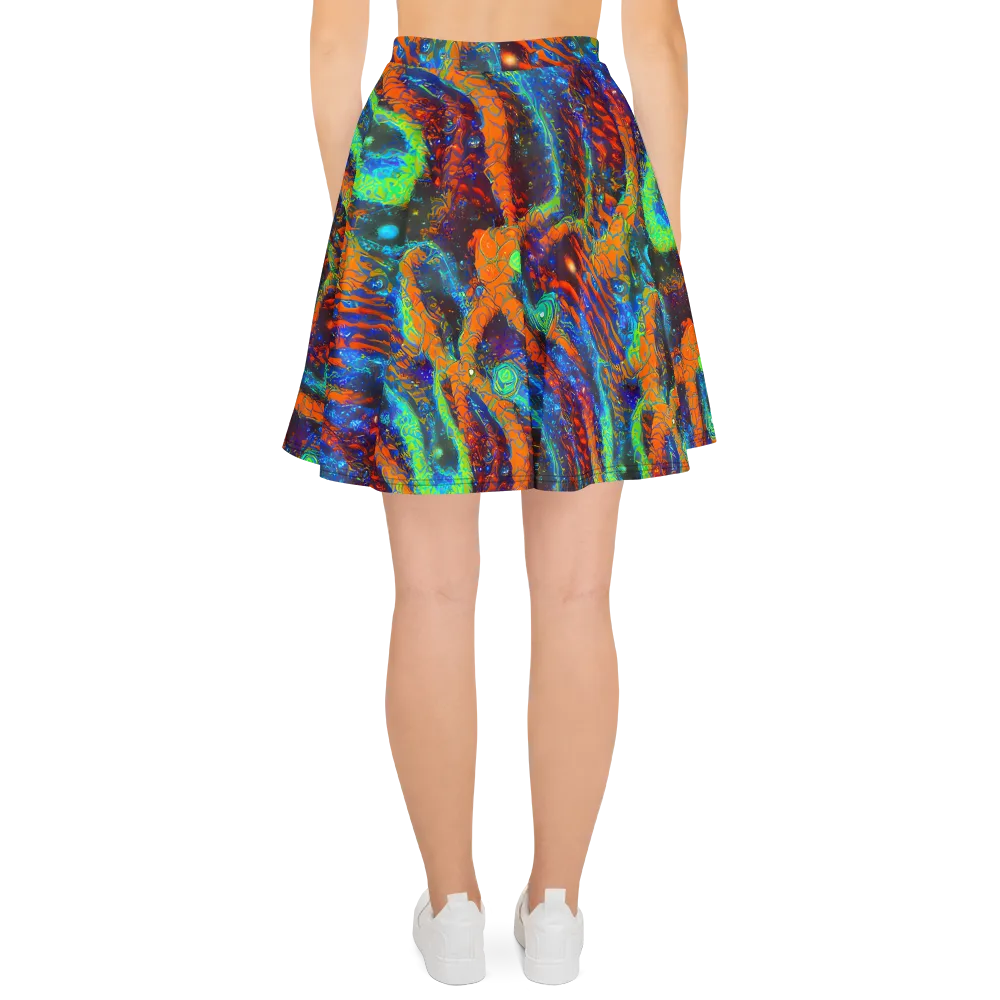 Flame Galaxy on Skater Skirt — Back
