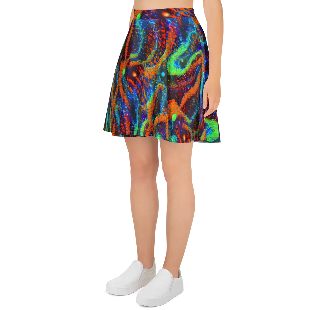 Flame Galaxy on Skater Skirt — Left