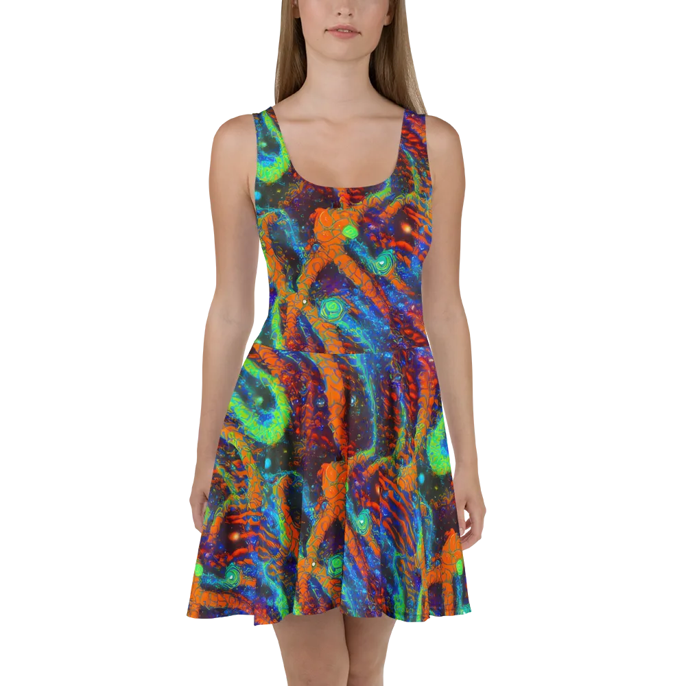 Flame Galaxy on Skater Dress — Front