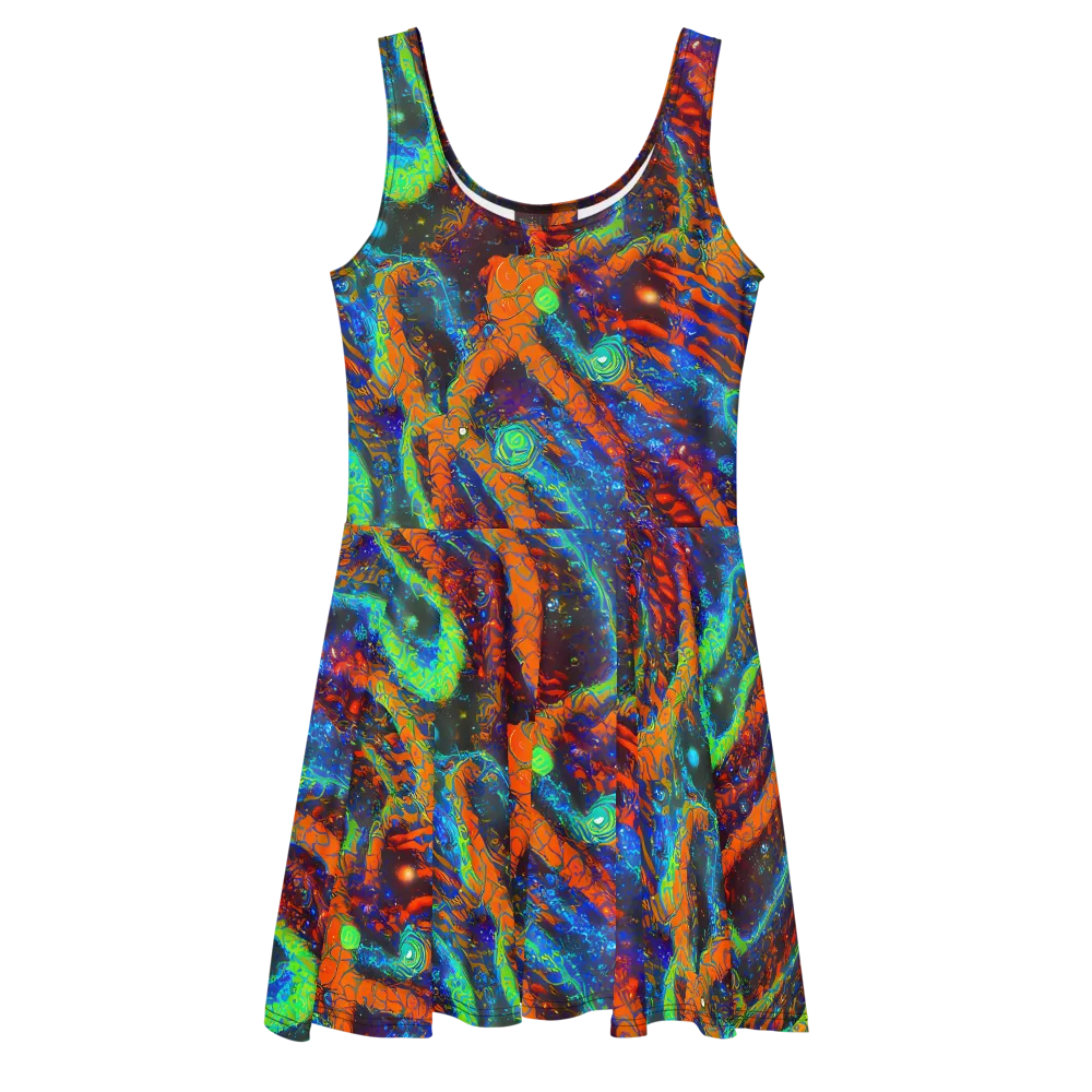 Flame Galaxy on Skater Dress — Front