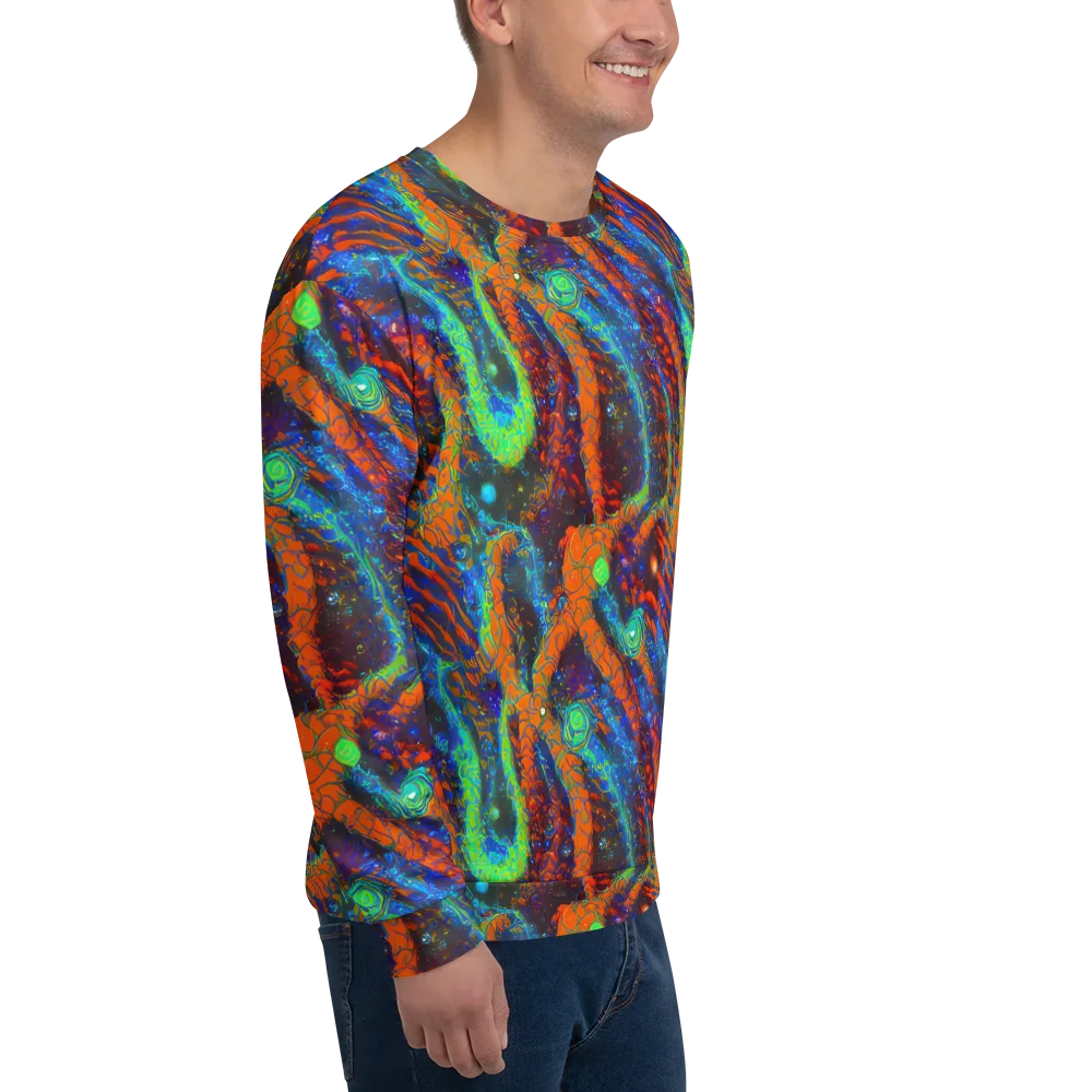Flame Galaxy on Sweatshirt — Right Front