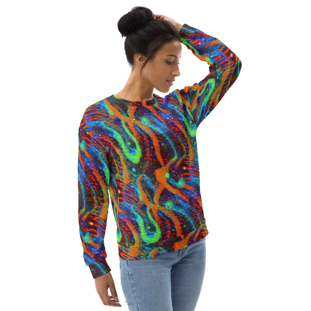 Flame Galaxy on Sweatshirt — Right Front
