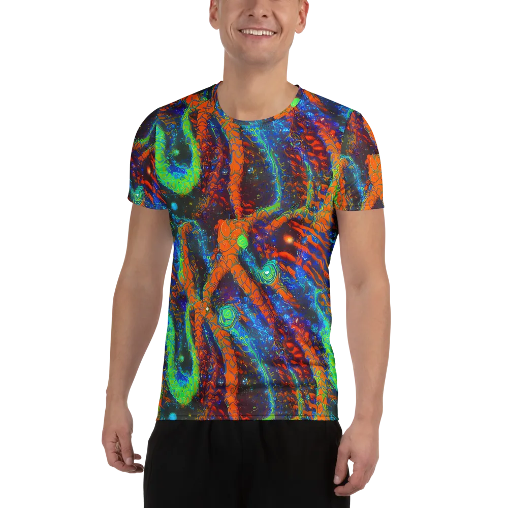Flame Galaxy on Men's Athletic T-Shirt — Front