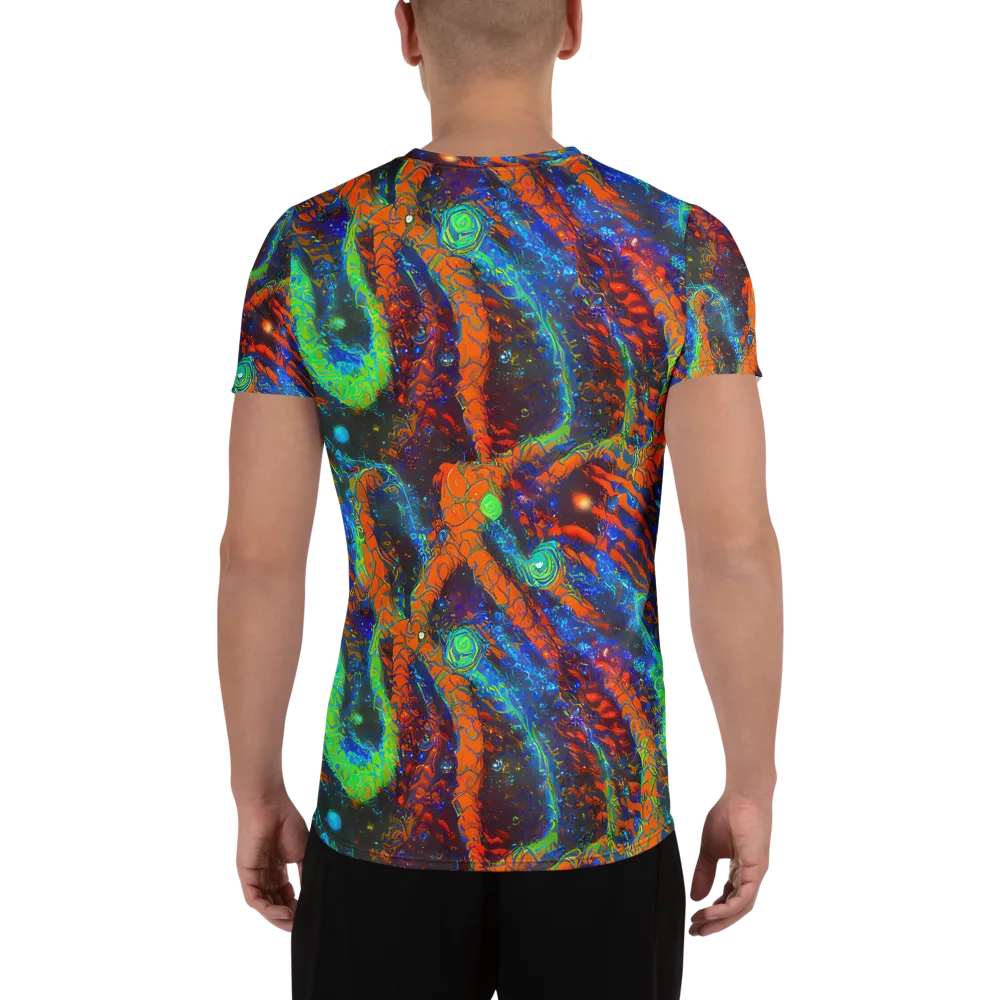 Flame Galaxy on Men's Athletic T-Shirt — Back