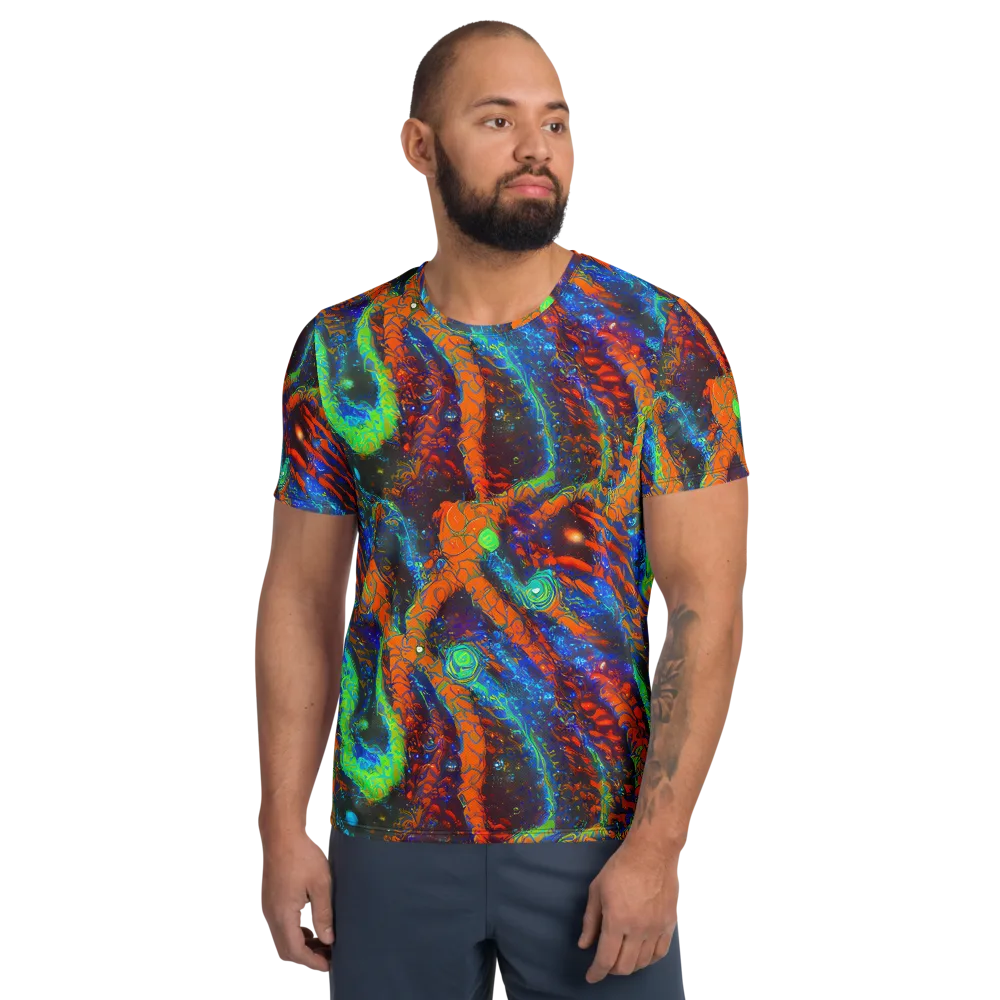 Flame Galaxy on Men's Athletic T-Shirt — Front