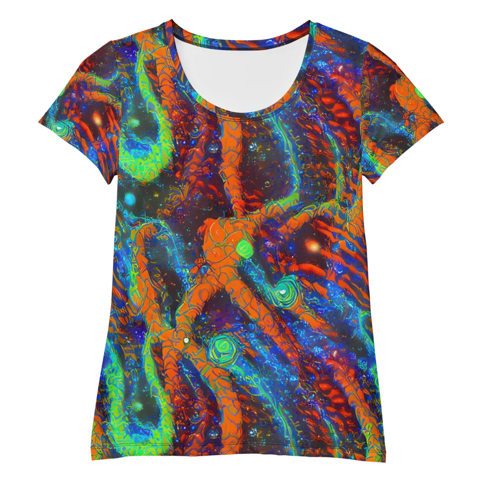 Flame Galaxy on Women's Athletic T-Shirt — Front