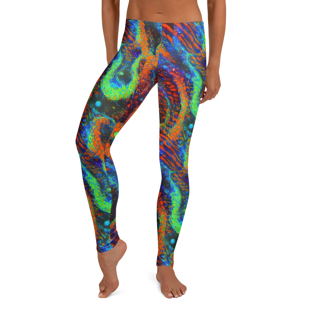 Flame Galaxy on Leggings — Front