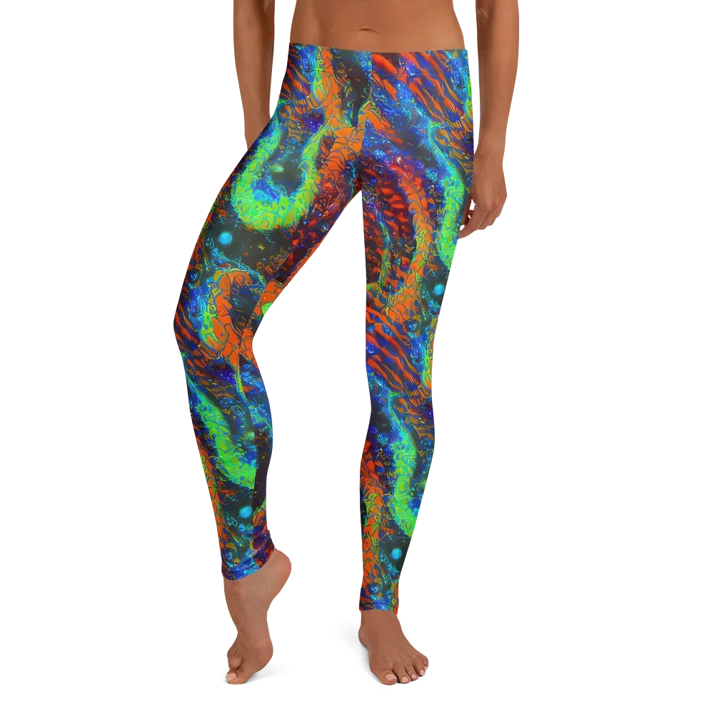 Flame Galaxy on Leggings — Front