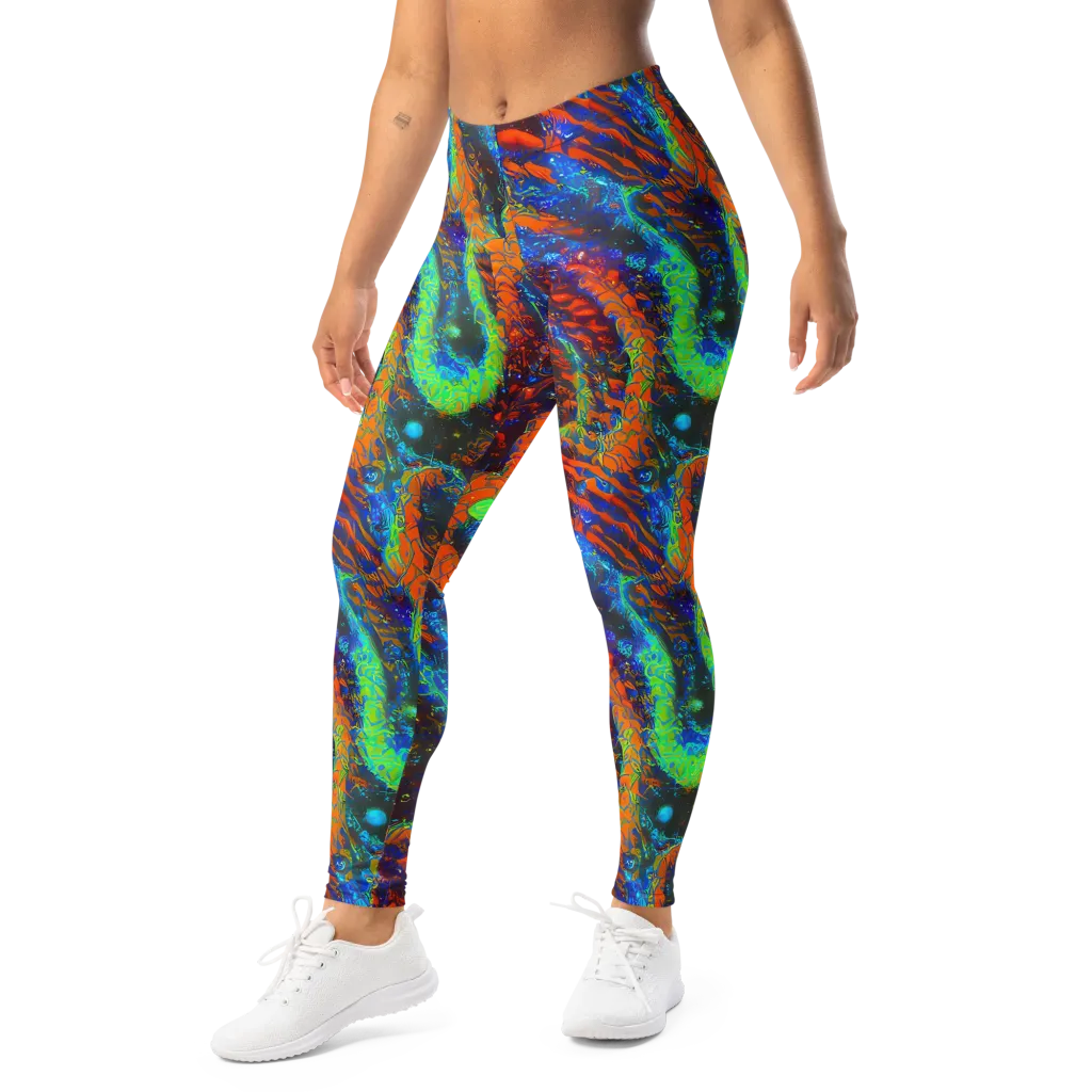 Flame Galaxy on Leggings — Left Front