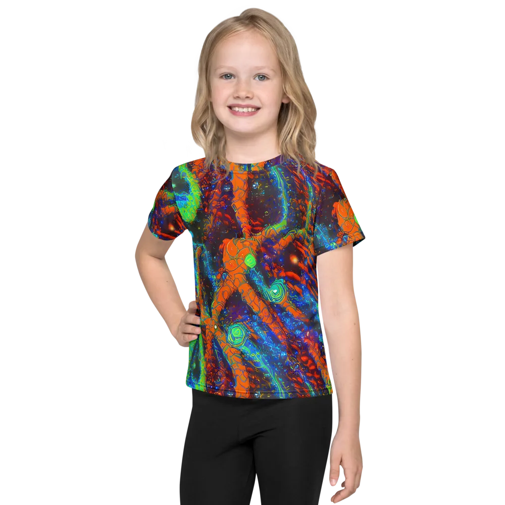 Flame Galaxy on Kids Crew Neck T-Shirt — Front
