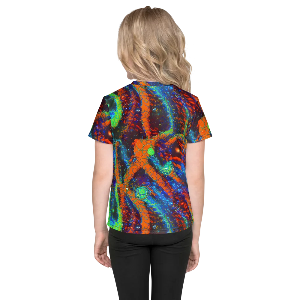 Flame Galaxy on Kids Crew Neck T-Shirt — Back