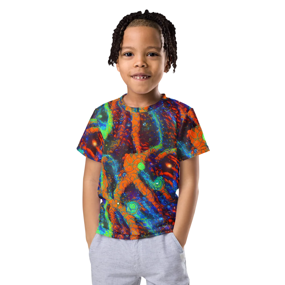 Flame Galaxy on Kids Crew Neck T-Shirt — Front