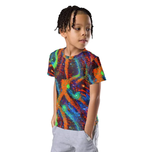 Flame Galaxy on a Kids Crew Neck T-Shirt