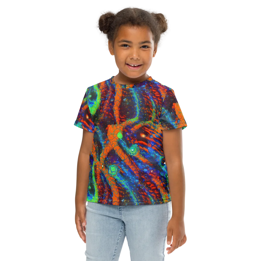 Flame Galaxy on Kids Crew Neck T-Shirt — Front