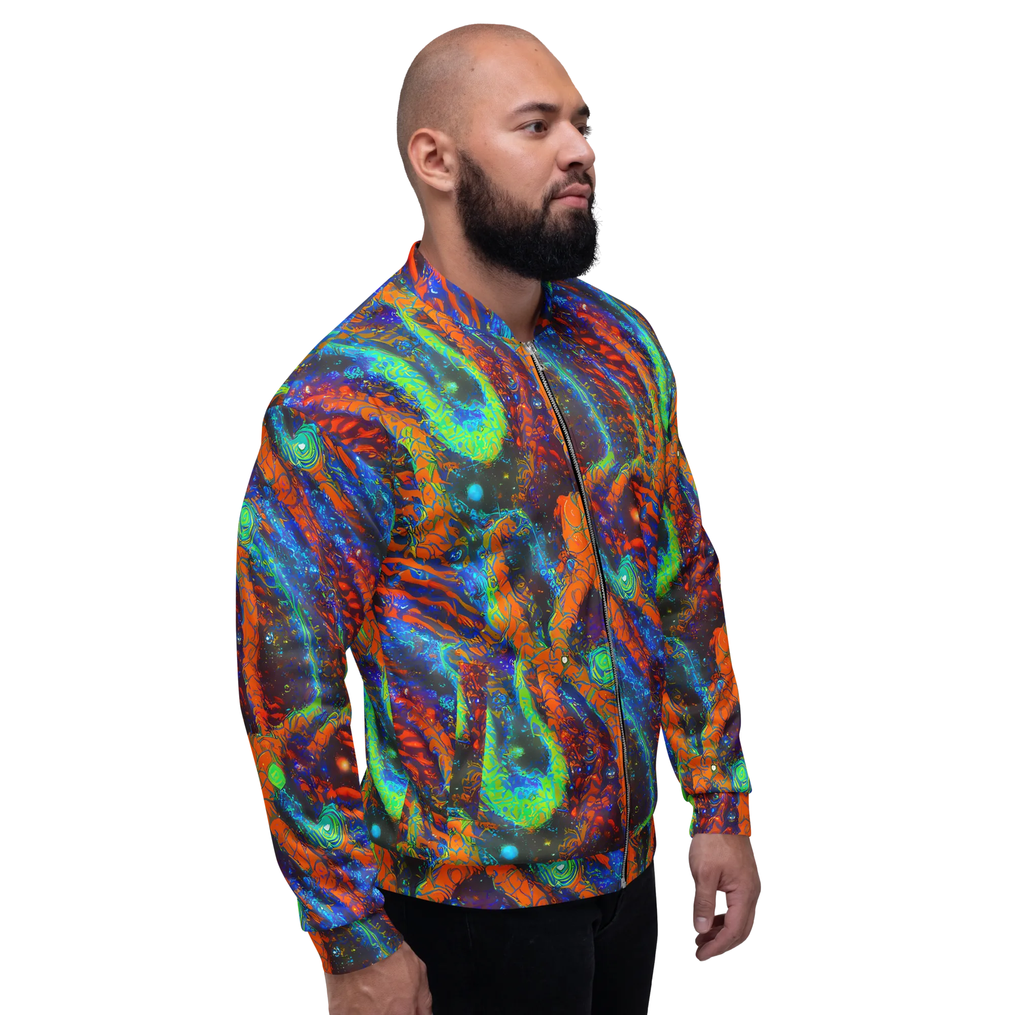 Flame Galaxy on Bomber Jacket — Right