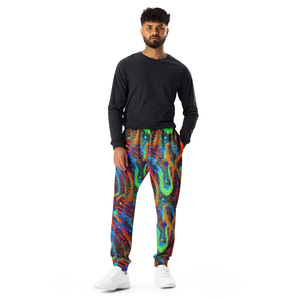 Flame Galaxy on Men's Joggers — Front