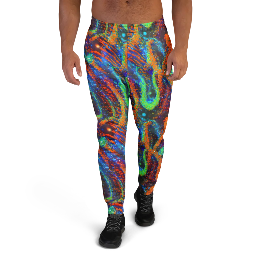 Flame Galaxy on Men's Joggers — Front
