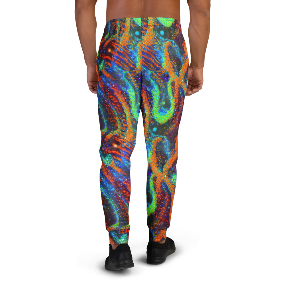 Flame Galaxy on Men's Joggers — Back