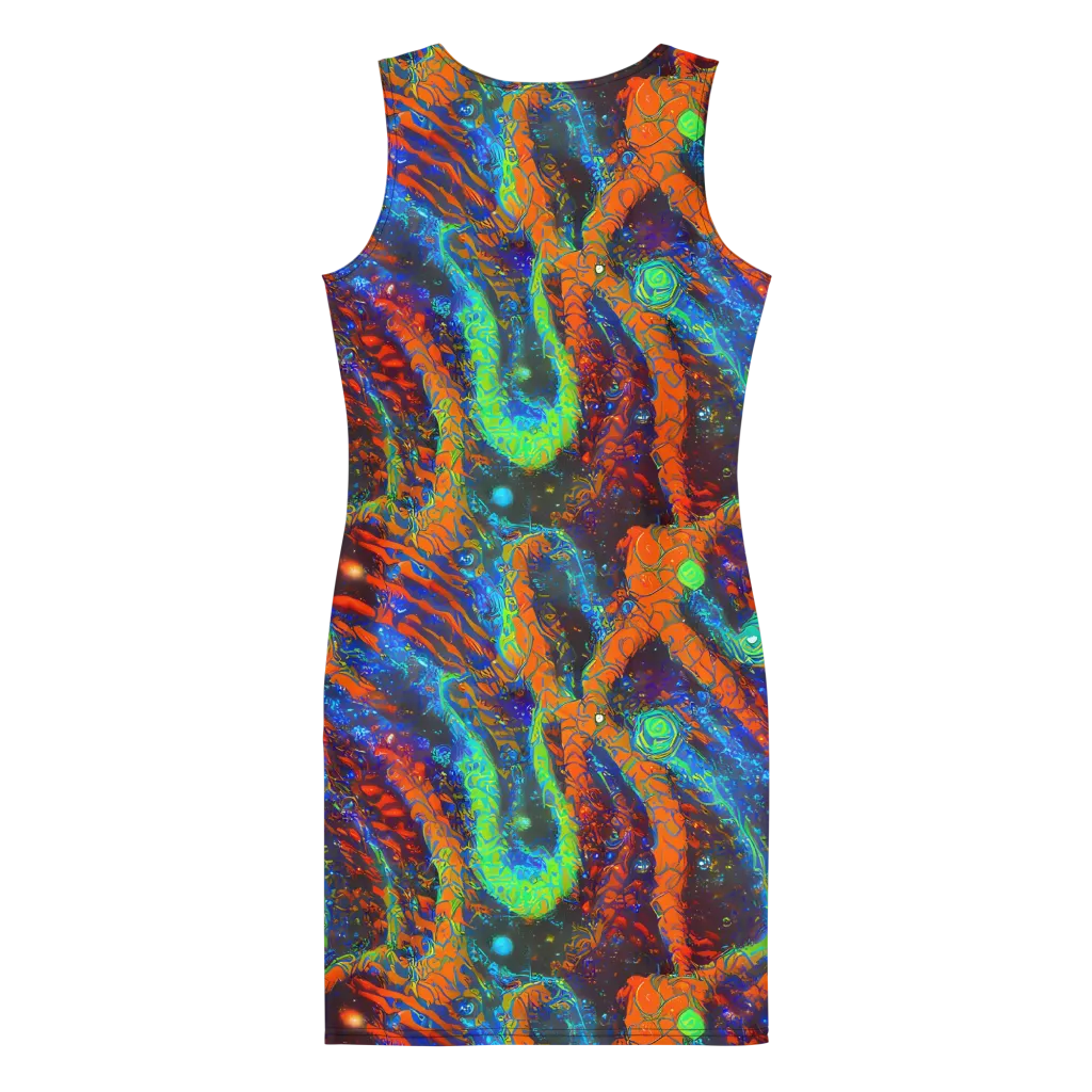 Flame Galaxy on Bodycon Dress — Back