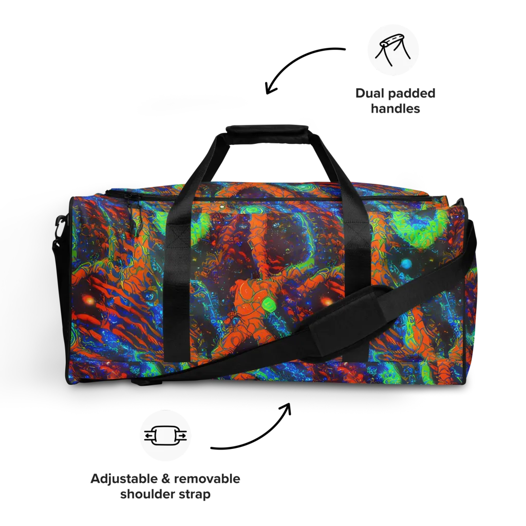 Flame Galaxy on Duffle Bag — Front