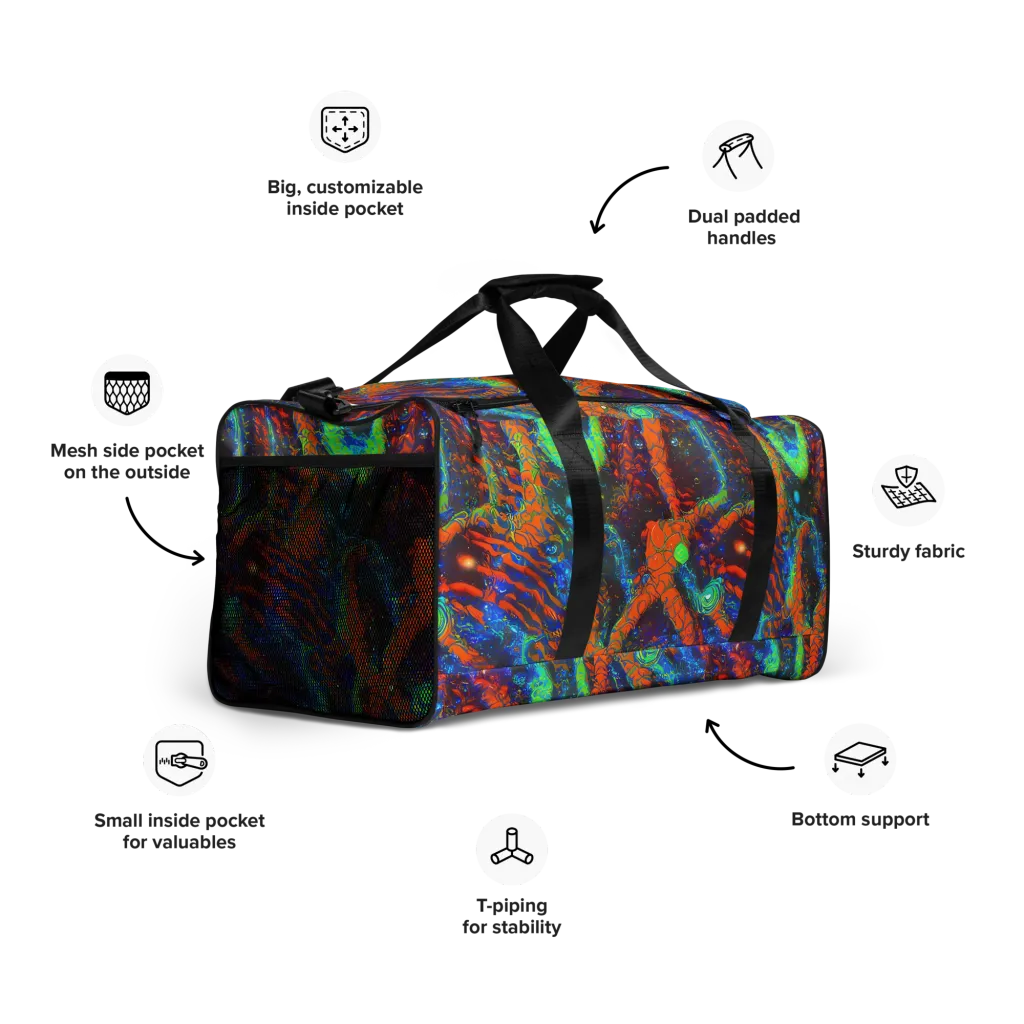 Flame Galaxy on Duffle Bag — Right Front