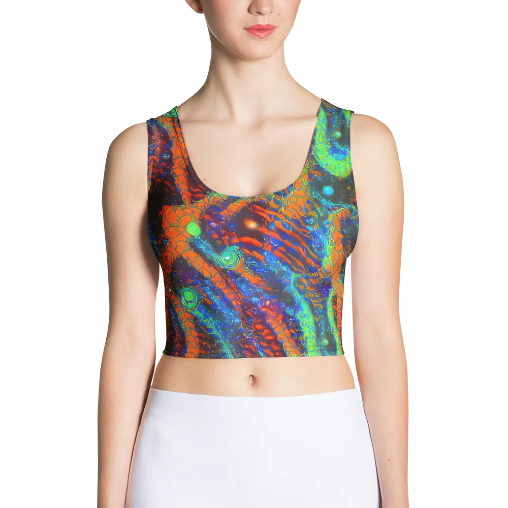 Flame Galaxy on Crop Top — Front