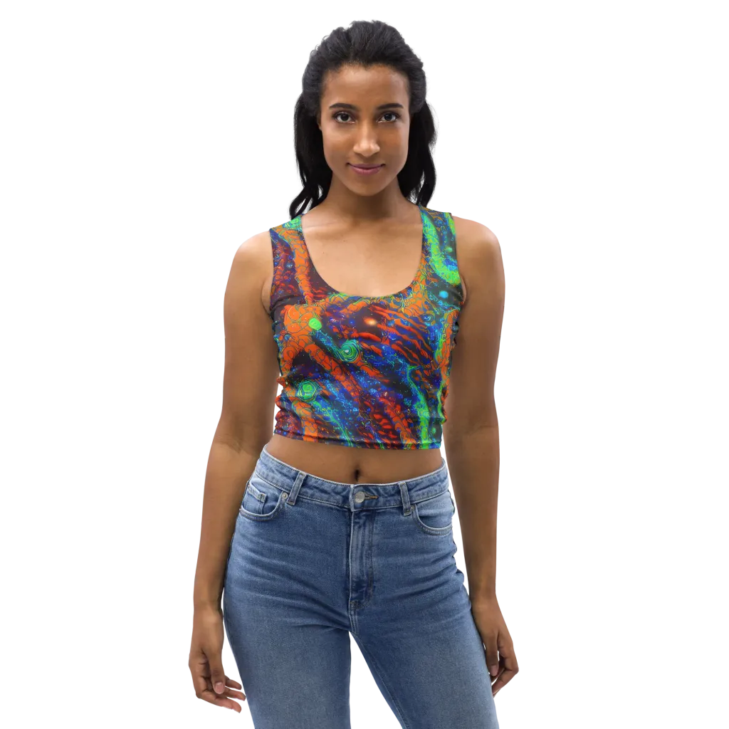 Flame Galaxy on Crop Top — Front