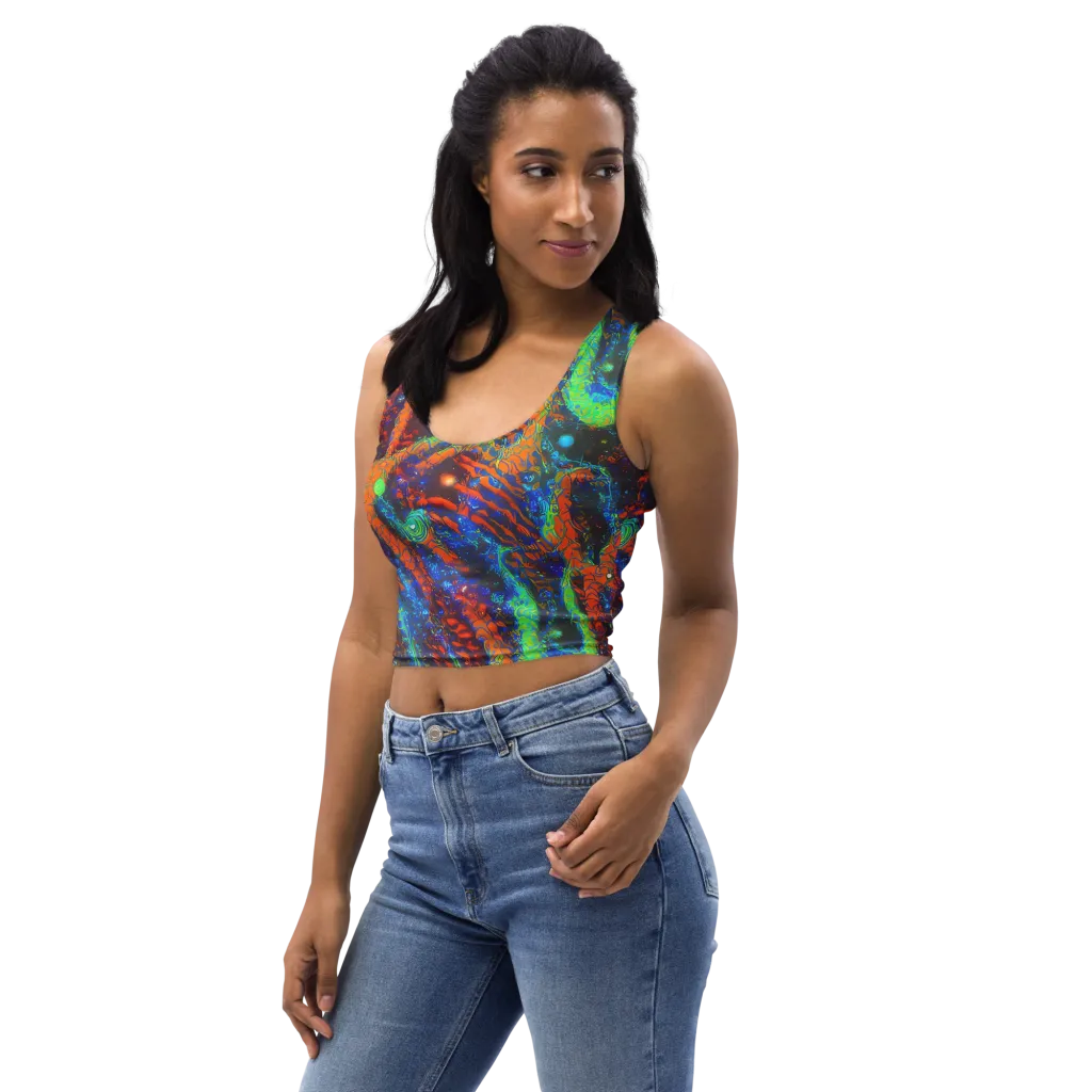 Flame Galaxy on Crop Top — Left Front