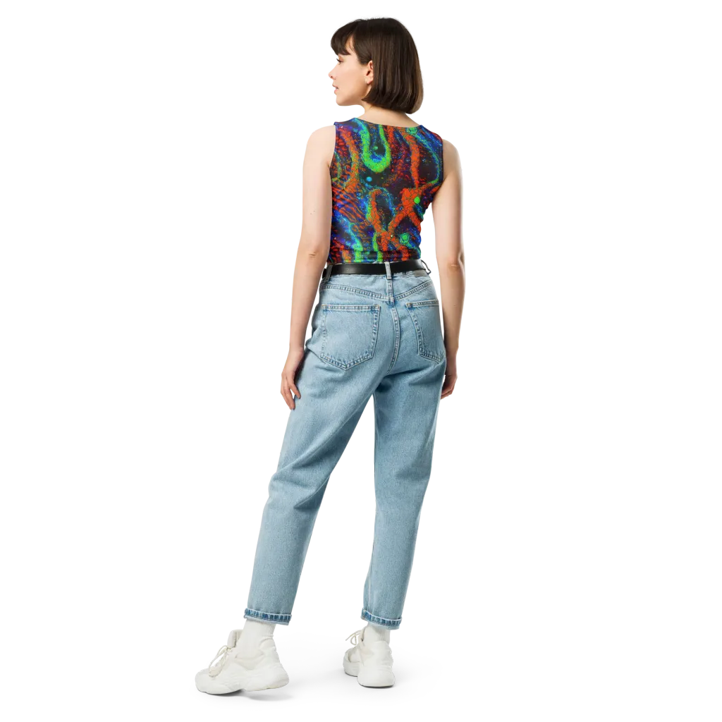 Flame Galaxy on Crop Top — Back