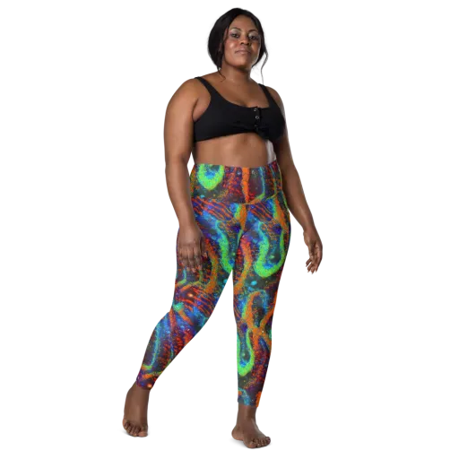 Flame Galaxy on a Leggings with Pockets