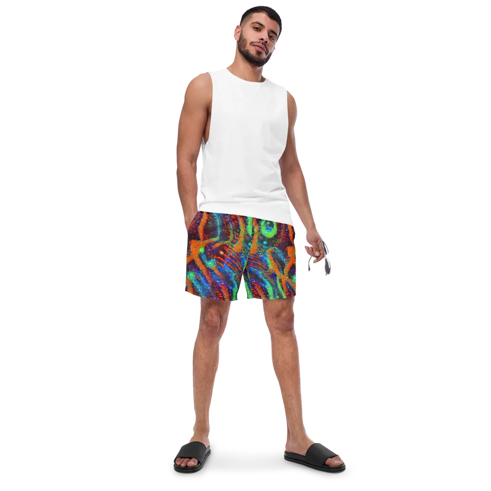 Flame Galaxy on Swim Trunks — Front