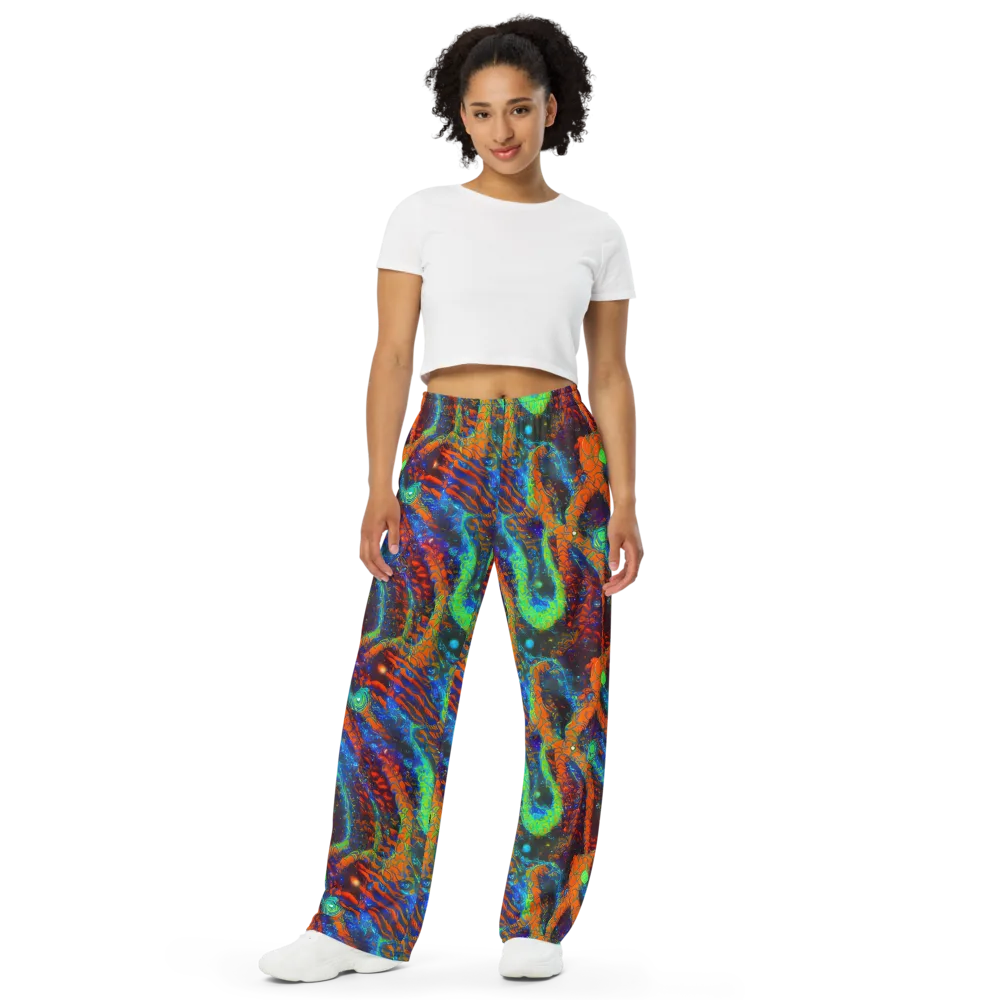 Flame Galaxy on Wide-Leg Pants — Front