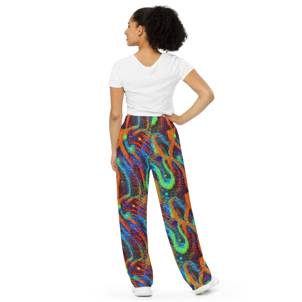 Flame Galaxy on Wide-Leg Pants — Back