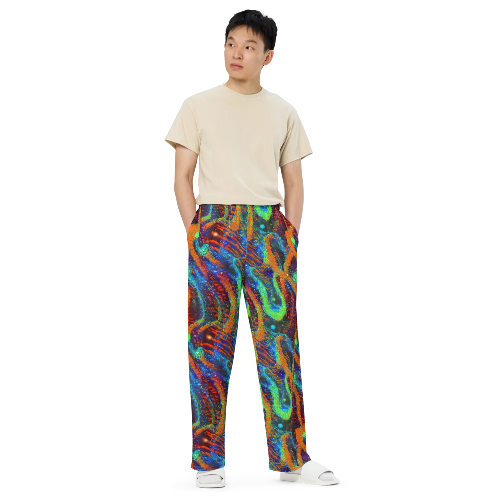 Flame Galaxy on Wide-Leg Pants — Front