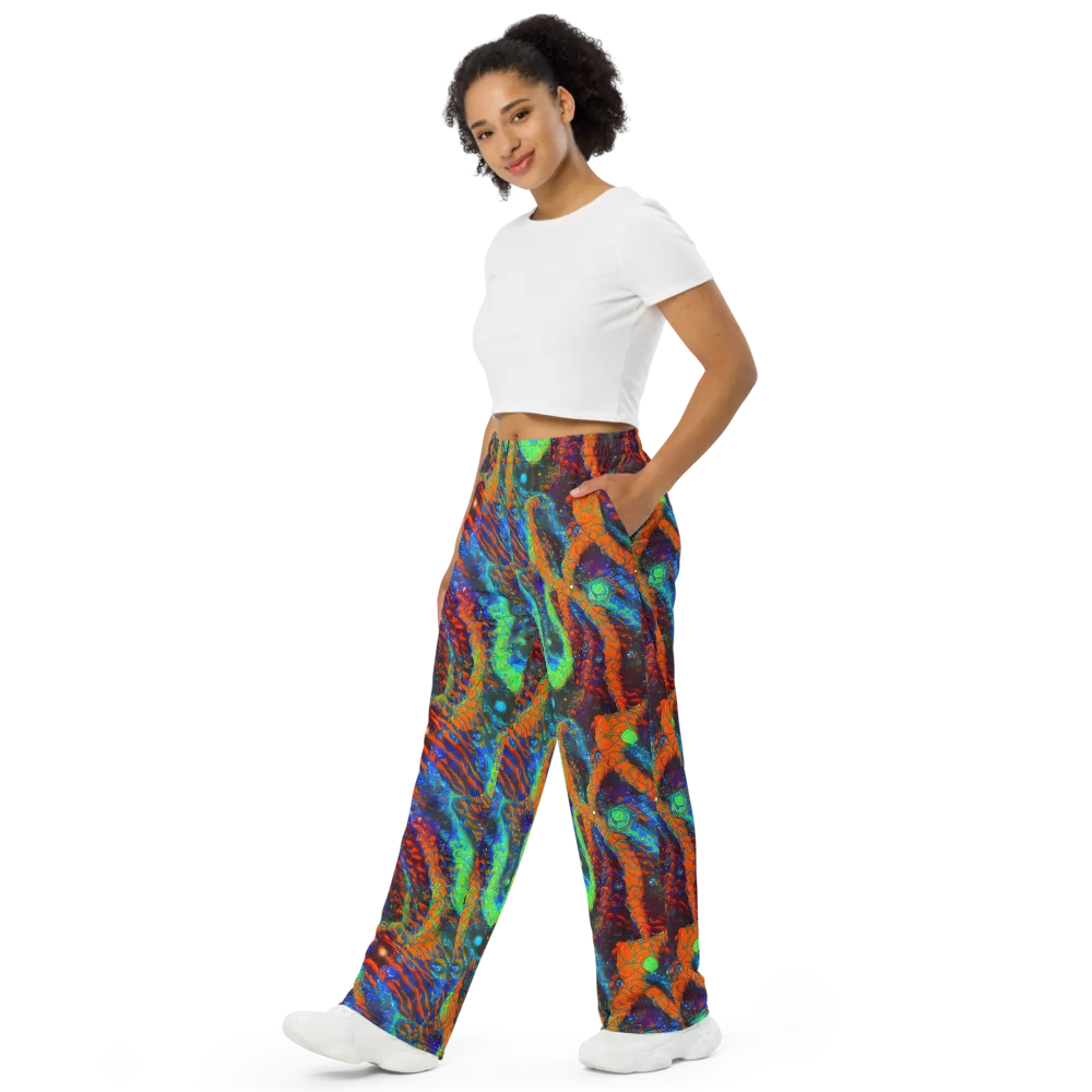 Flame Galaxy on Wide-Leg Pants — Left Front