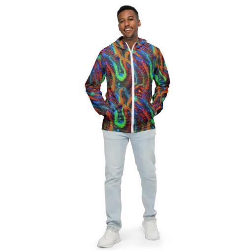 Flame Galaxy on a Men's Windbreaker