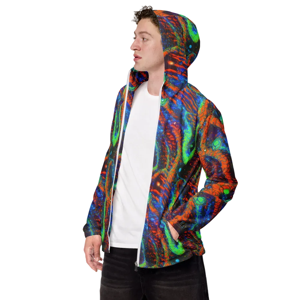 Flame Galaxy on Men's Windbreaker — Left Front