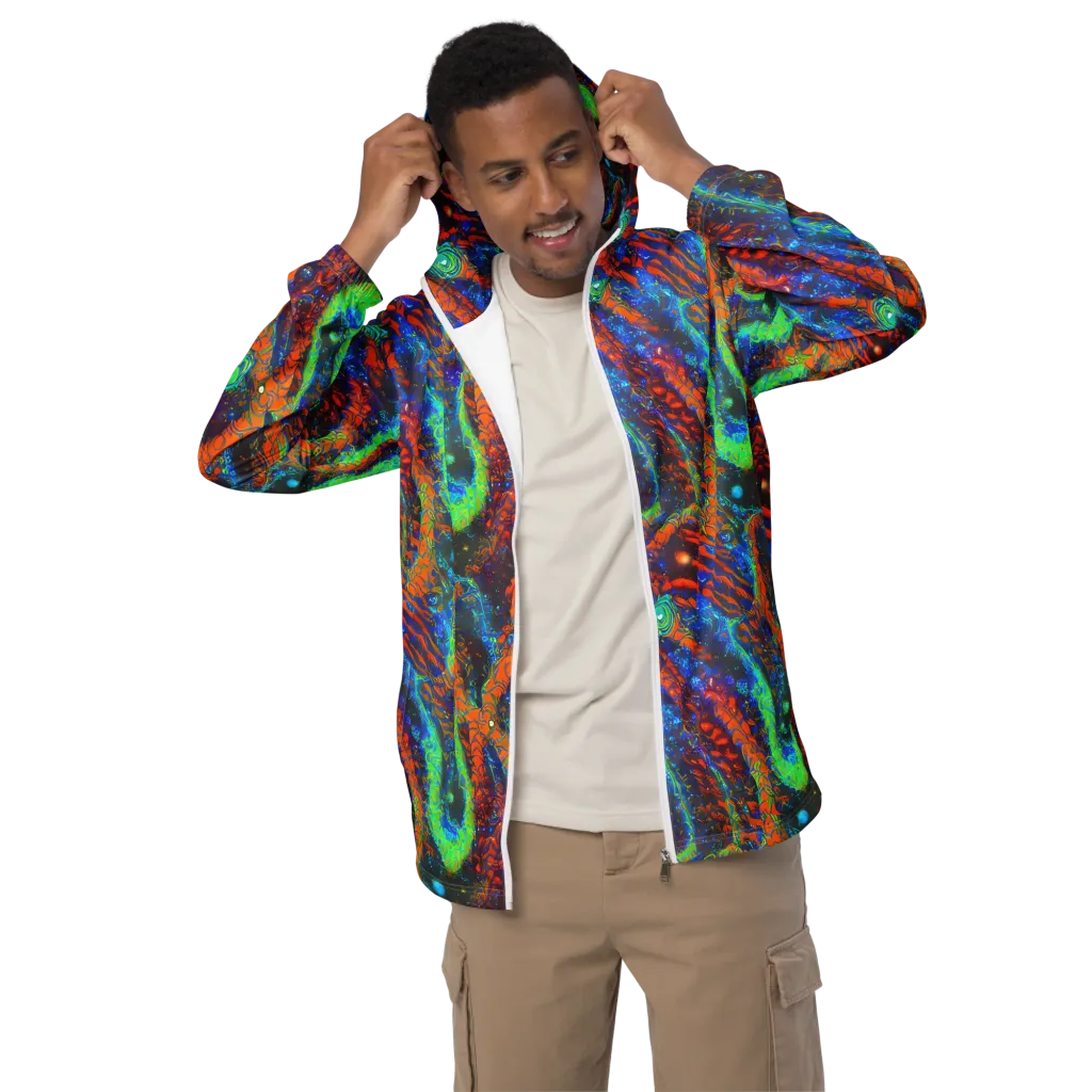 Flame Galaxy on Men's Windbreaker — Front