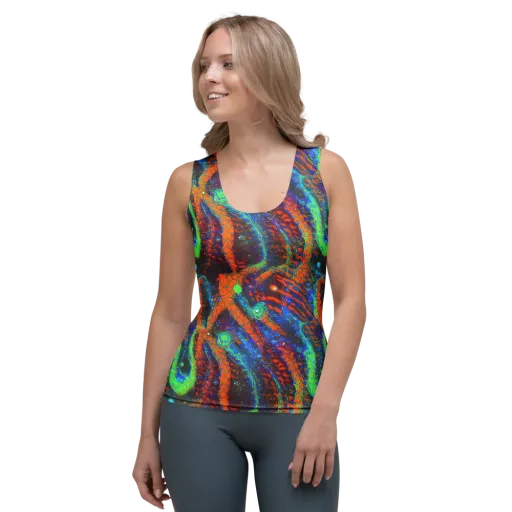 Flame Galaxy on a Women's Tank Top