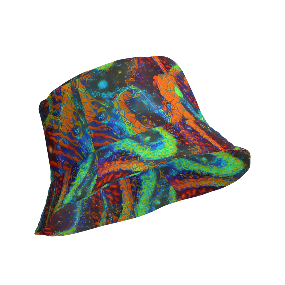 Flame Galaxy on Reversible Bucket Hat — Product details Outside