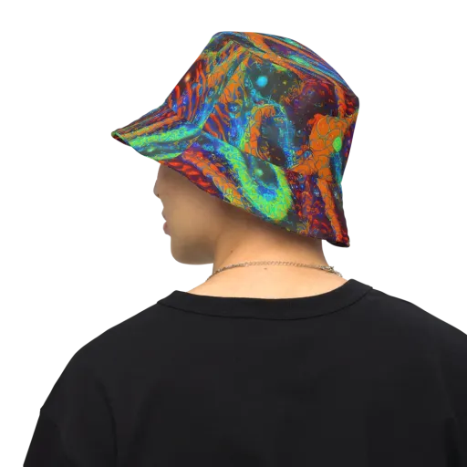 Flame Galaxy on a Reversible Bucket Hat