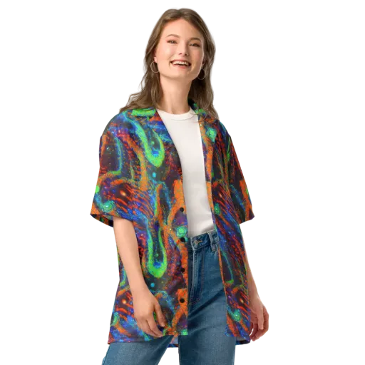 Flame Galaxy on a Button Shirt