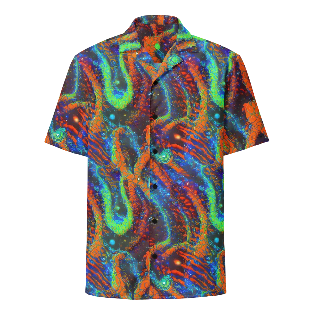 Flame Galaxy on Button Shirt — Front