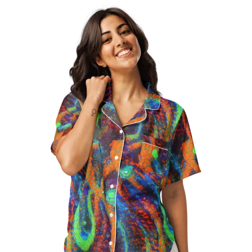 Flame Galaxy on a Women's Short Sleeve Pajama Top