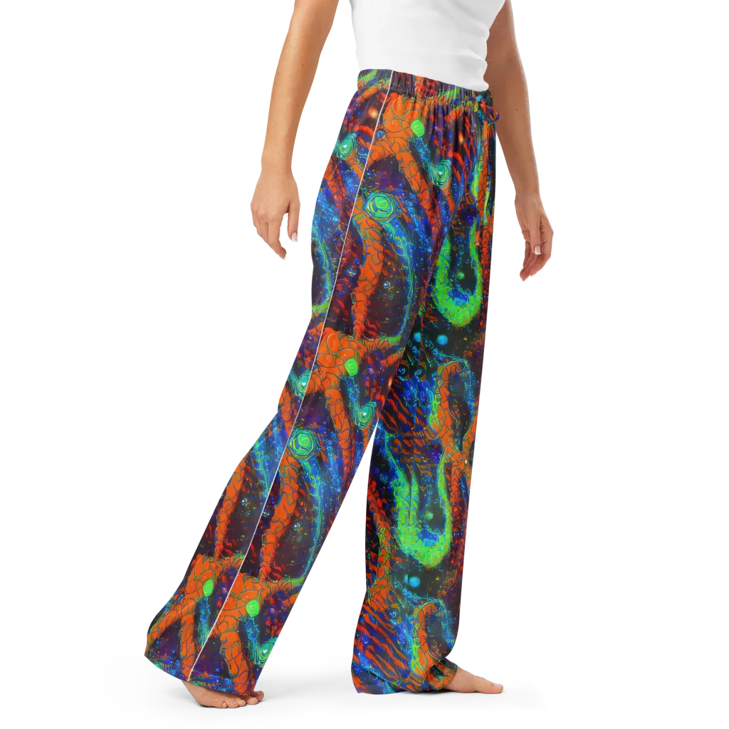 Flame Galaxy on Women's Pajama Pants — Right Front