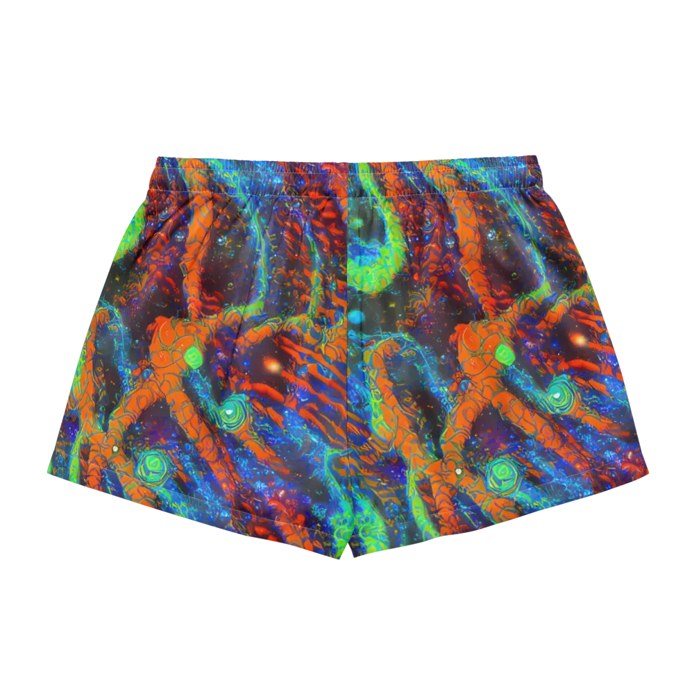 Flame Galaxy on Women's Pajama Shorts — Back
