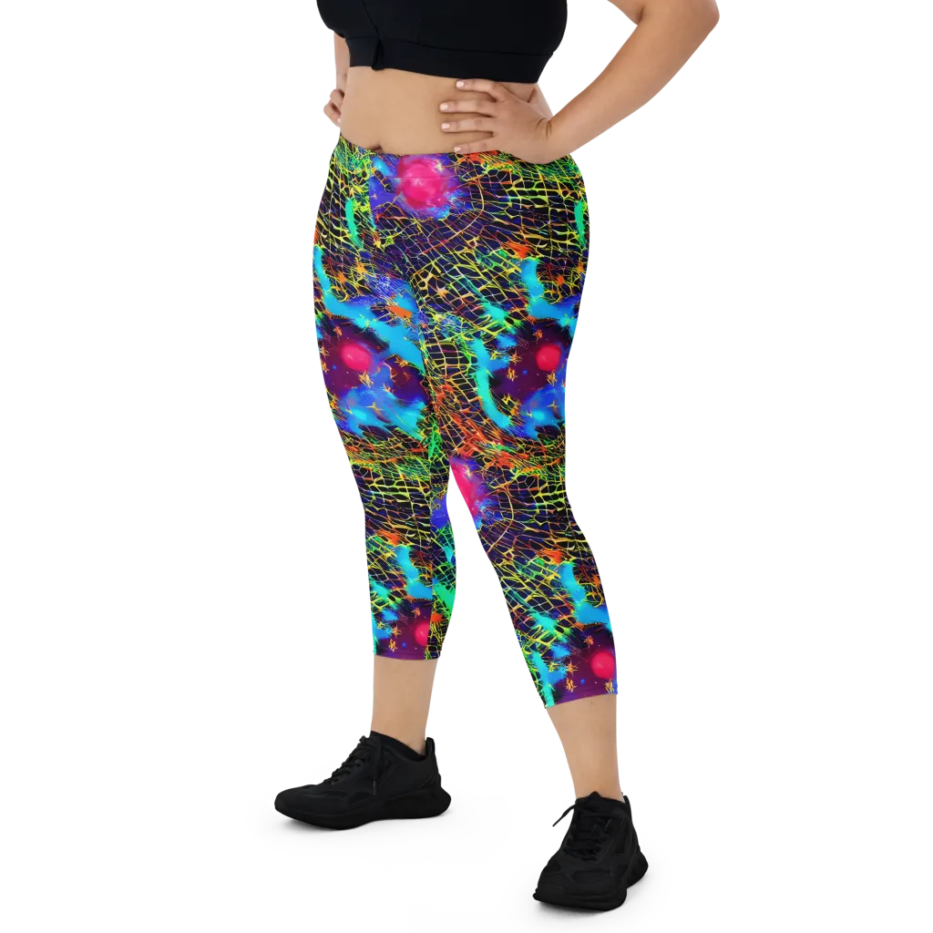 Hypercolor Collision on Capri Leggings — Front