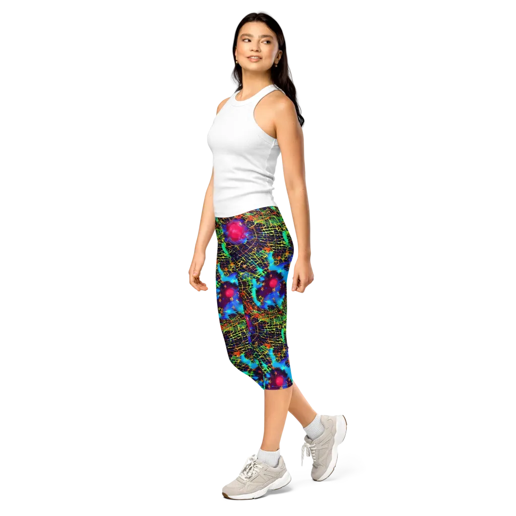 Hypercolor Collision on Capri Leggings — Left Front